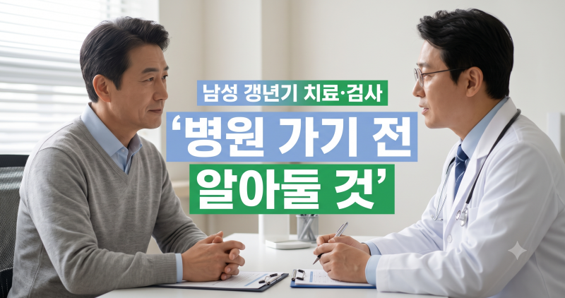 남성 갱년기 치료·검사 총정리 — 병원에서 무엇을 하나