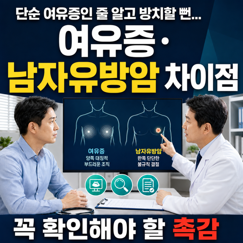 단순 여유증인 줄 알고 방치할 뻔... 여유증 남자유방암 차이점과 꼭 확인해야 할 촉감
