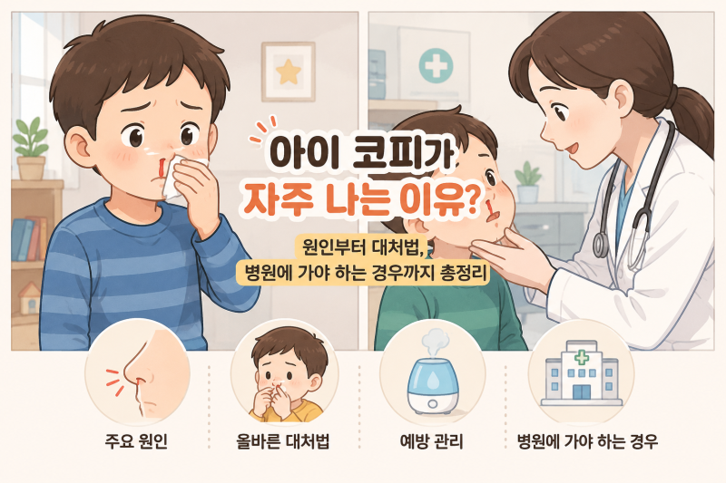 아이 코피가 자주 나는 이유? 원인부터 대처법, 병원에 가야 하는 경우까지 총정리