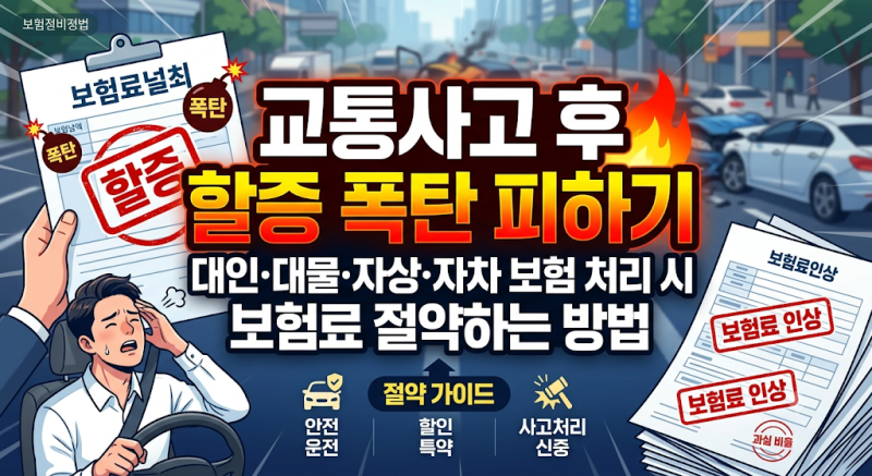 교통사고 났을 때 내 보험료 얼마나 오를까? 대인·대물 할증 기준과 보험료 방어 실무 가이....
