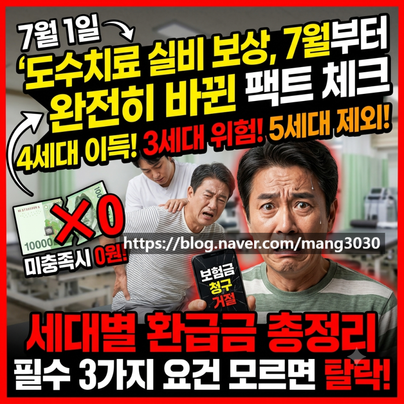 도수치료 관리급여 실비 보상, 세대별 환급금 총정리