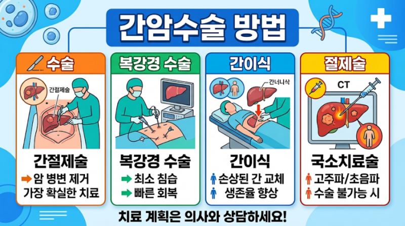 간암 수술방법 방사선치료안하는이유 간에 생기는 양성 악성종양