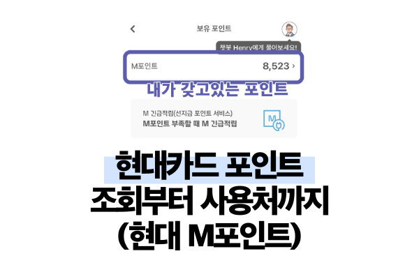 현대카드 포인트 조회부터 사용처까지 쉽게 정리! (현대 M포인트)