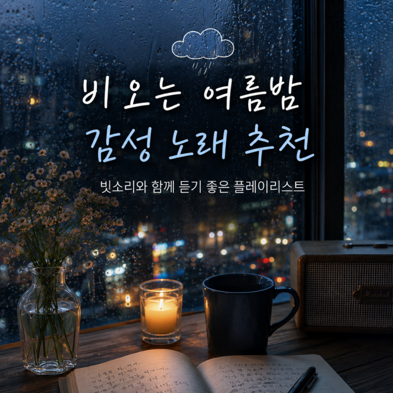 비 오는 여름밤 감성 노래 추천, 플레이리스트로 듣기 좋은 곡 모음