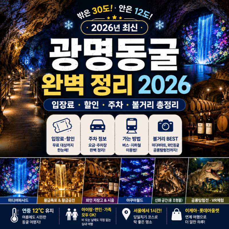 광명동굴 완벽 정리 (2026 최신)｜입장료 할인 주차 볼거리 총정리
