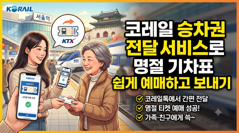 코레일 승차권 전달 서비스로 명절 기차표 쉽게 예매하고 보내기