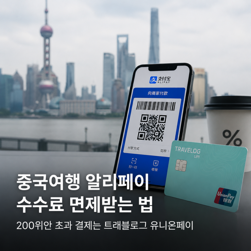 [중국여행 꿀팁] 알리페이 수수료 면제받는 법 - 200위안 초과 결제는 유니온페이