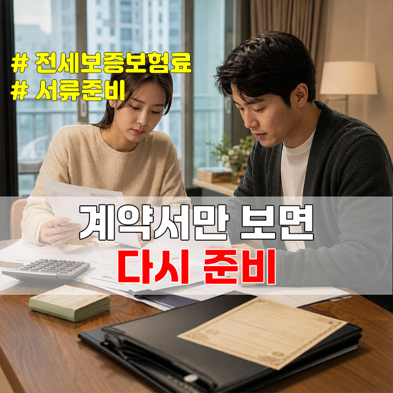 전세보증보험료 신청서류, 계약서만 챙기면 접수에서 막힐 수 있어요.