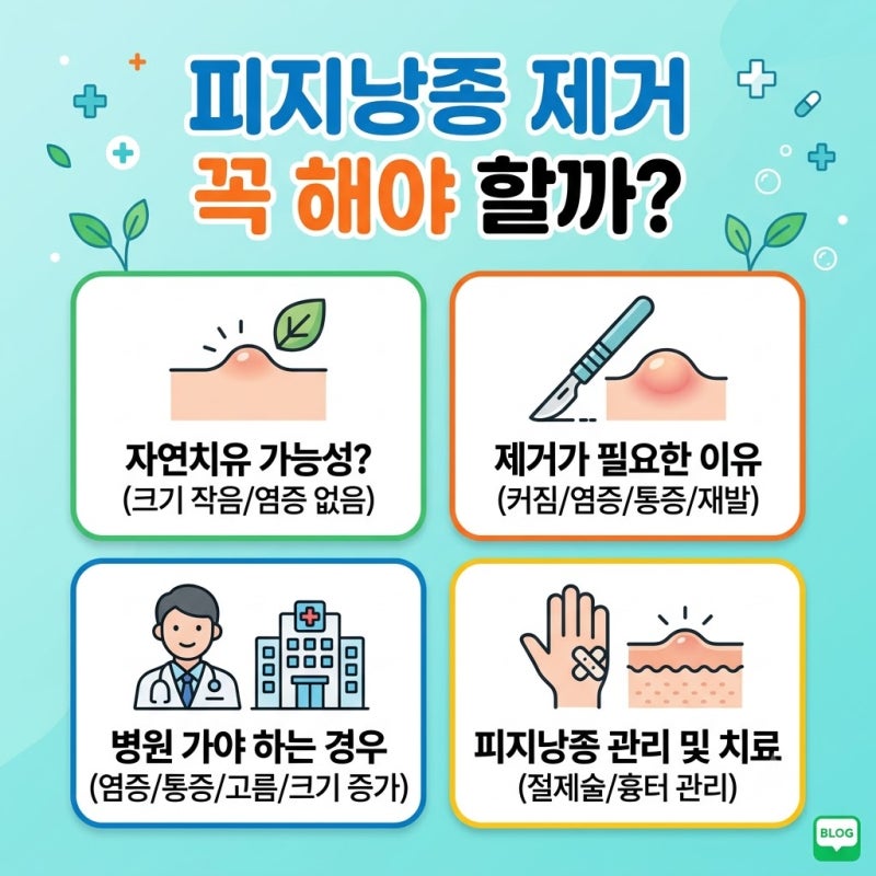 피지낭종 제거 꼭 해야 할까? 자연치유 가능성과 병원 가야 하는 경우