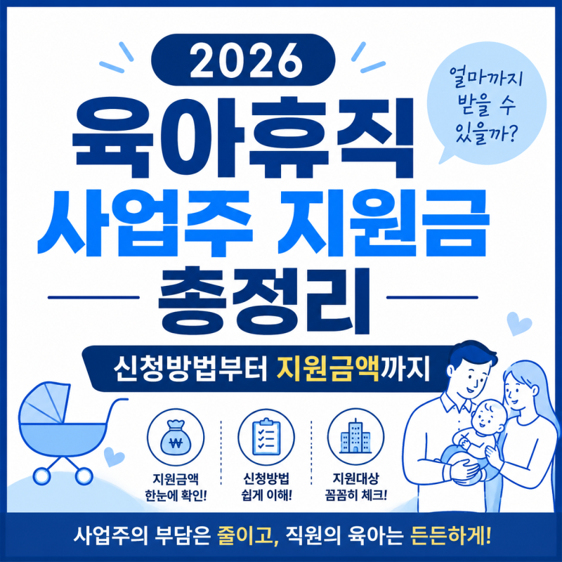 [인사노무tip] 2026 육아휴직 /육아기 단축근로 사업주 지원금 총정리｜얼마까지 받을 수 있을....