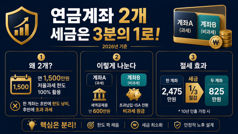 연금저축계좌 3편 계좌를 2개 만들어야 하는 이유