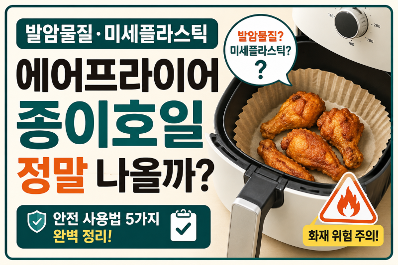 에어프라이어 종이호일, 발암물질·미세플라스틱 정말 나올까? 안전하게 사용하는 방법까지