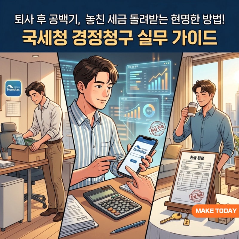 중도퇴사 후 이직 준비 중인 근로자 연말정산 누락분 종합소득세 경정청구 환급 방법