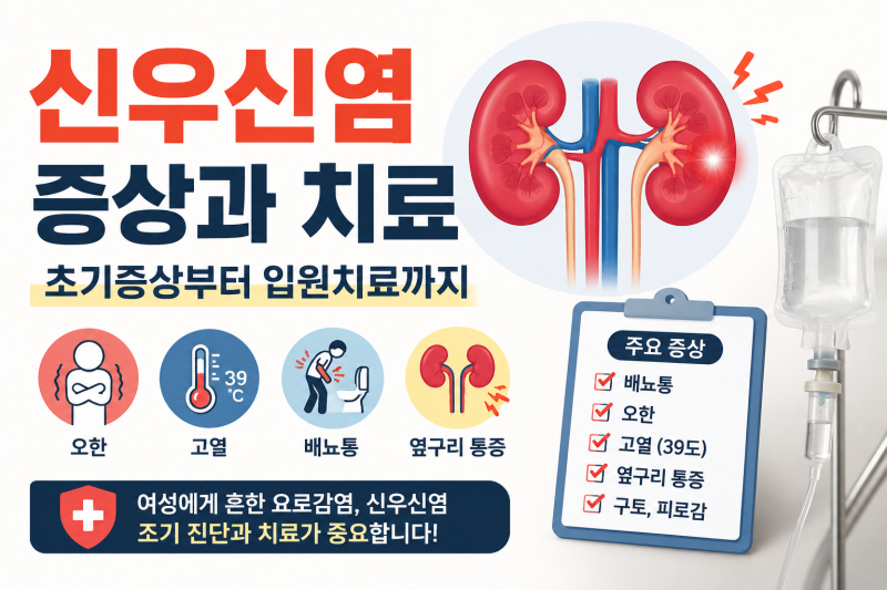 배뇨통,오한,고열 신우신염 증상과 치료법 및 즉각 대응 후기 (+입원 경험)