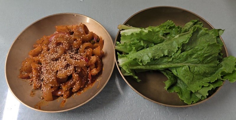 평생 처음 요리해 본 돼지껍데기볶음, 쫄깃하고 맛있어요