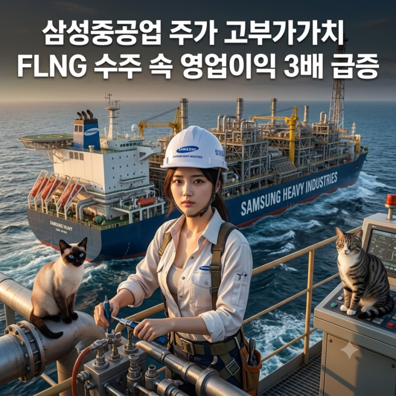 삼성중공업 주가 고부가가치 FLNG 수주 속 "영업이익 3배 급증 턴어라운드라는데" 삼성중공업 ....