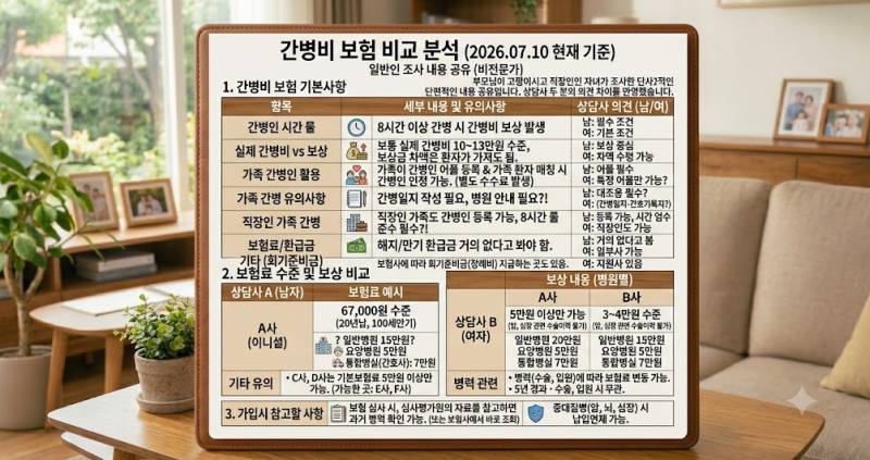 부모님 간병비보험료, 가족간병도 보상받을 수 있을까