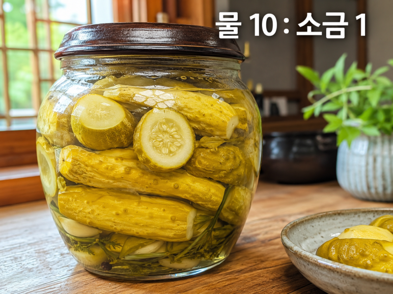 전통 오이지 담그는법 소금물 비율 물 10 : 소금 1, 물러지지 않는 진짜 순서