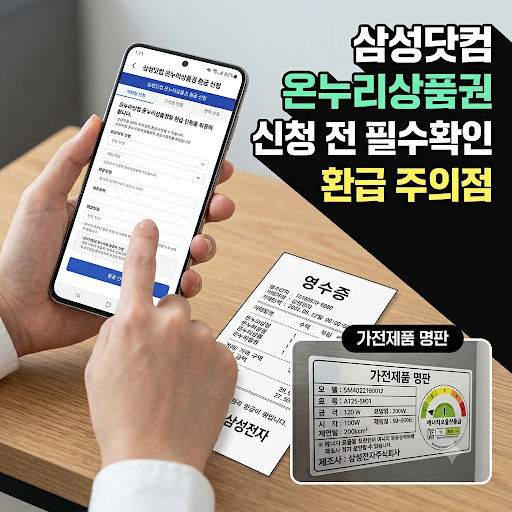 삼성닷컴 온누리상품권 신청 전 알아둘 주의점과 필수 조건