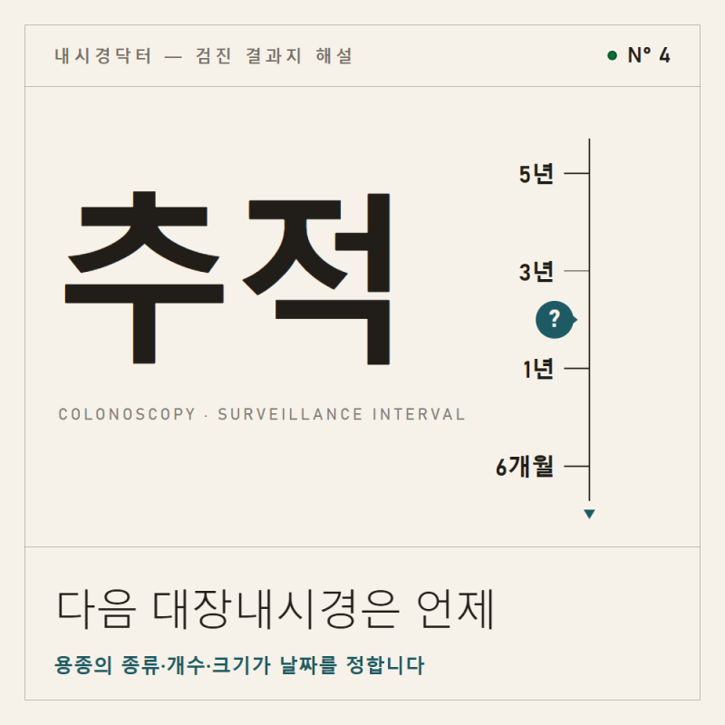 대장 용종 뗐는데, 다음 내시경은 언제 받아야 하나요