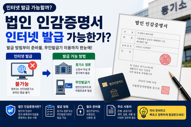 법인 인감증명서 인터넷 발급 가능한가?｜온라인 발급 여부부터 발급방법까지 총정리