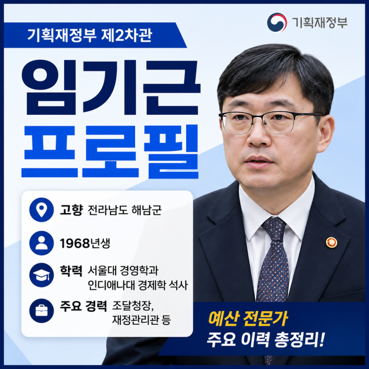 <b>임기근 프로필</b>｜고향·나이·학력·경력·기획재정부 차관 이력... 