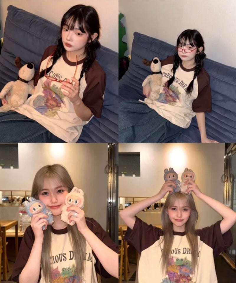 꼼파뇨 반팔 레글런 반팔티 브라운 할인 구매
