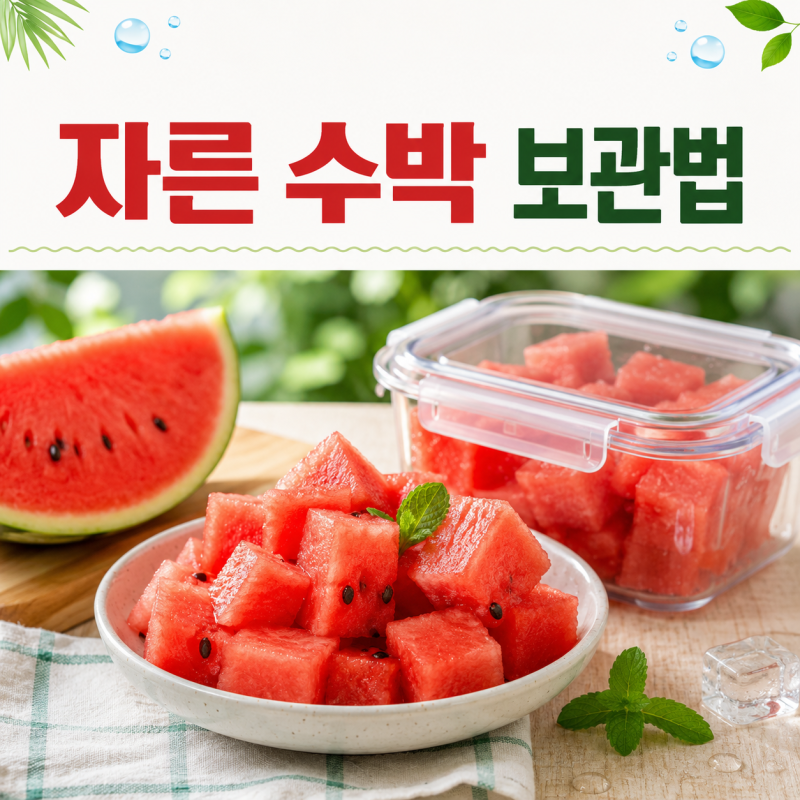 자른 수박 보관법, 물 생기기 전에 달게 먹는 냉장 보관 기준