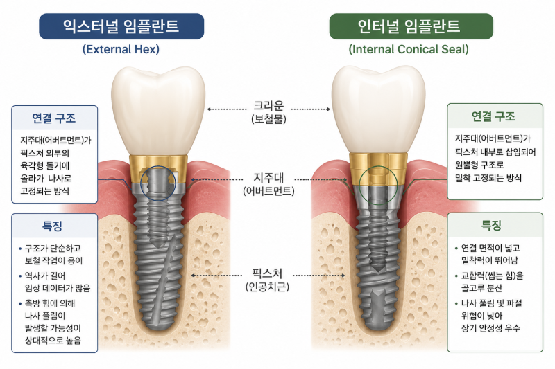 임플란트 종류와 구조를 알아야 오래 사용 할 수 있습니다