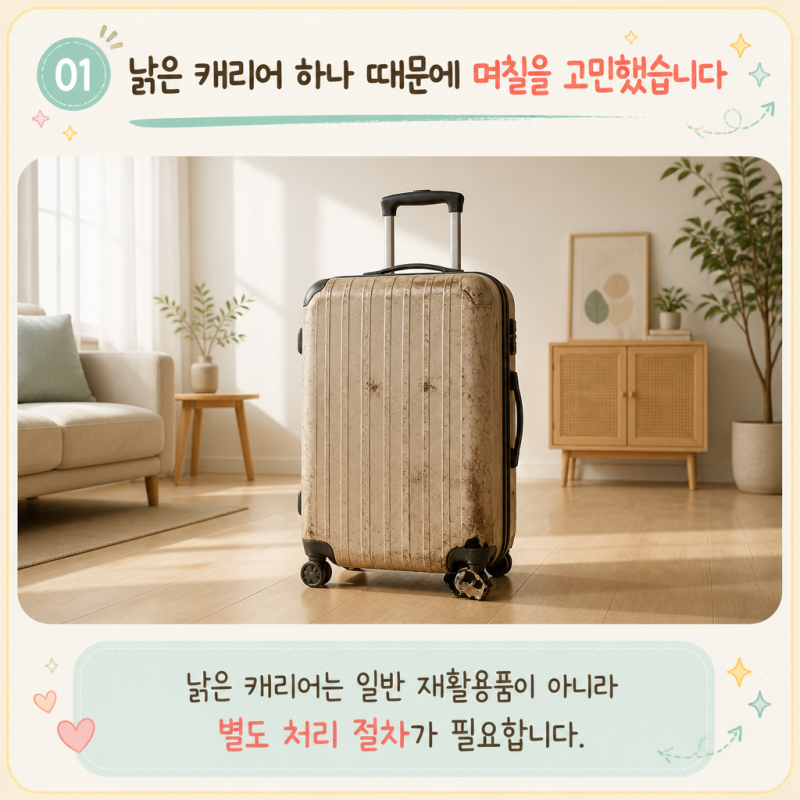 캐리어 버리는법, 대행 폐기물 스티커 처리 꼭 해야 하나?