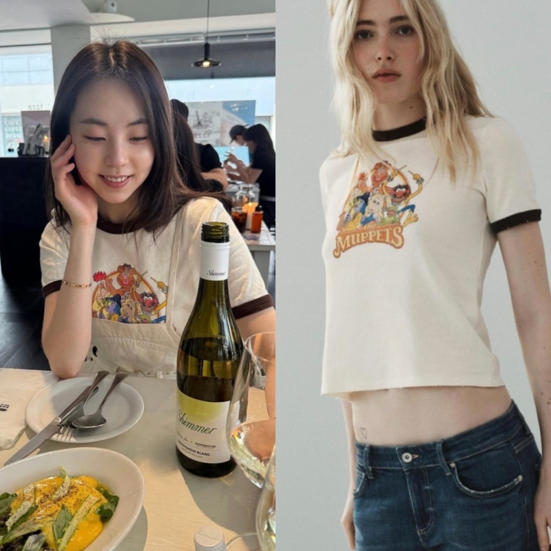 안소희 티셔츠 어디거? 3만원대 손민수하기 좋은 링거티셔츠 브랜드