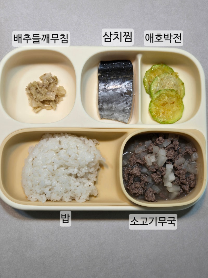 12개월 무염 유아식 레시피 식판샷