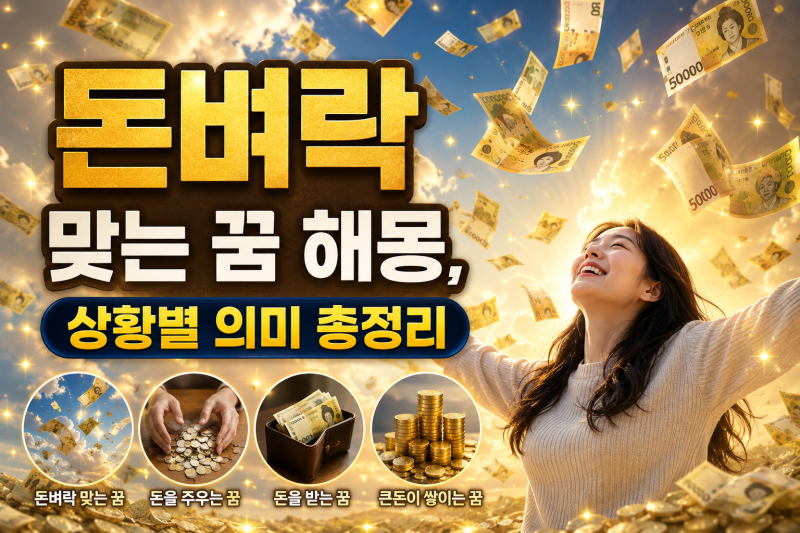 돈벼락 맞는 꿈 해몽, 상황별 의미 총정리