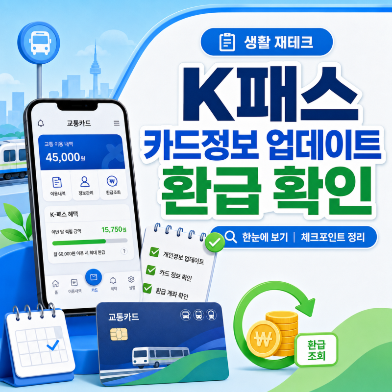 K패스 카드정보 업데이트 방법, 환급 전 꼭 확인할 것