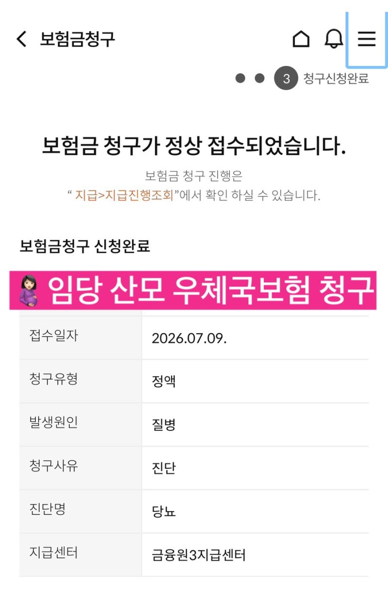 [임신기록] 우체국보험 임당 보험금 청구 방법/수령 후기