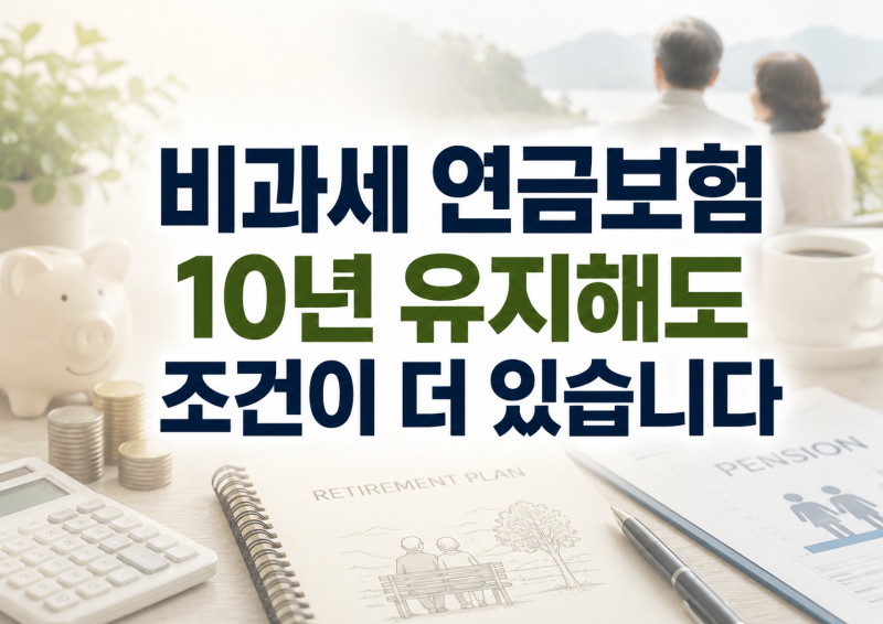 비과세 연금보험 조건, 10년 유지하면 무조건 비과세일까?
