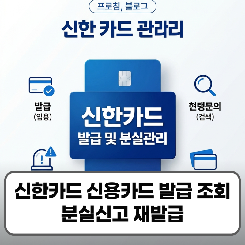 신한카드 신용카드 발급 조회 분실신고 재발급 방법 정리