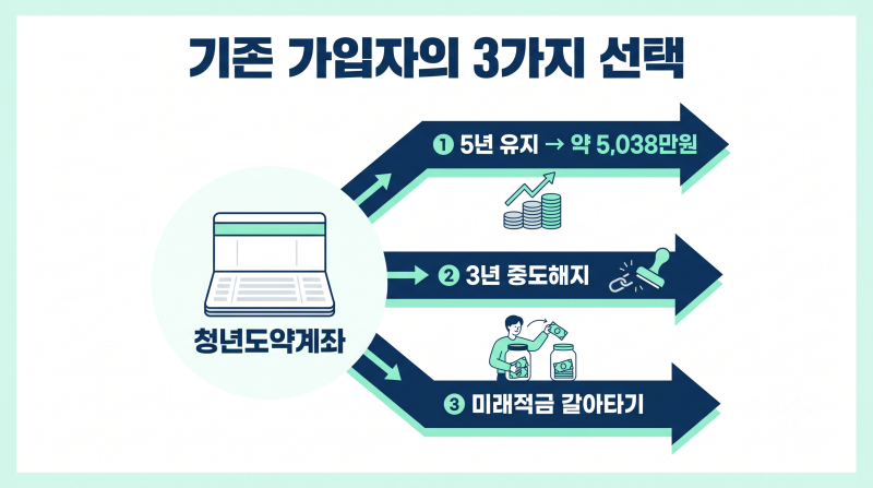 2026 청년도약계좌 총정리 | 만기 약 5천만원, 지금 유지·중도해지·미래적금 갈아타기 뭐가 ....