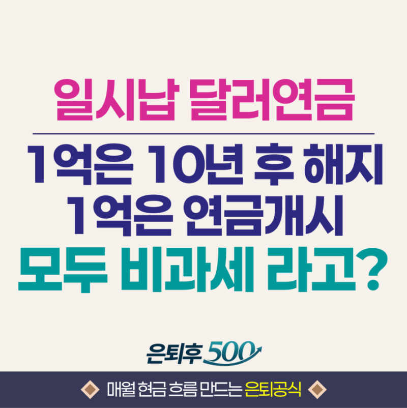 일시납달러연금, 매월 쿠폰 받고 10년 뒤 원금도 살아있다고?