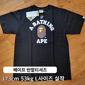 크림에서 구매한 베이프 반팔 L사이즈 후기, 173cm 53kg 오버핏 착용기