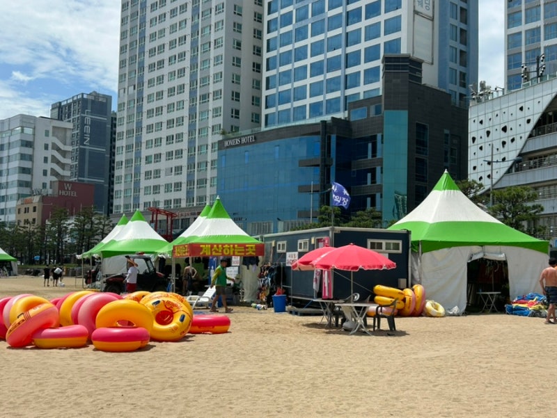 [부산/광안리해변] 26.7.10일 기준 광안리 해변 해수욕 이용후기 ٩(ˊᗜˋ*)و ♡ / 탈의실 샤워....