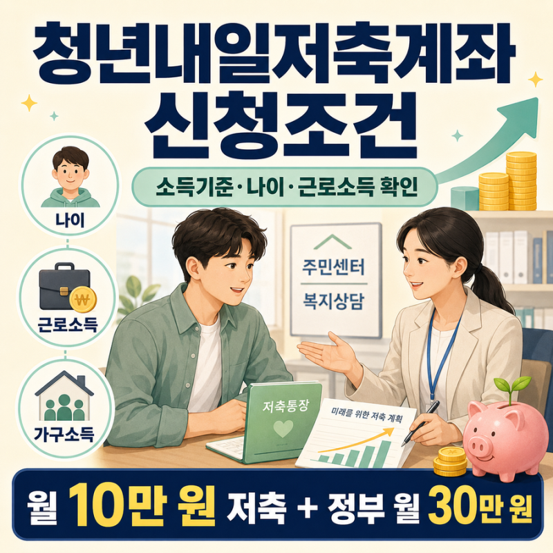 청년내일저축계좌 신청조건｜소득기준·나이·근로소득 확인