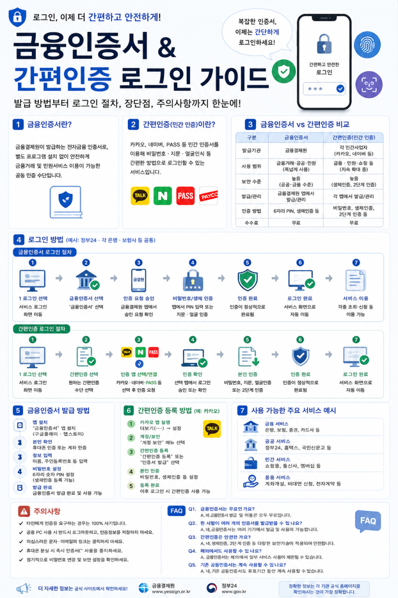 공동인증서·금융인증서·간편인증 선택 전 확인할 것｜정부24·홈택스 로그인 실수 줄이는 ....