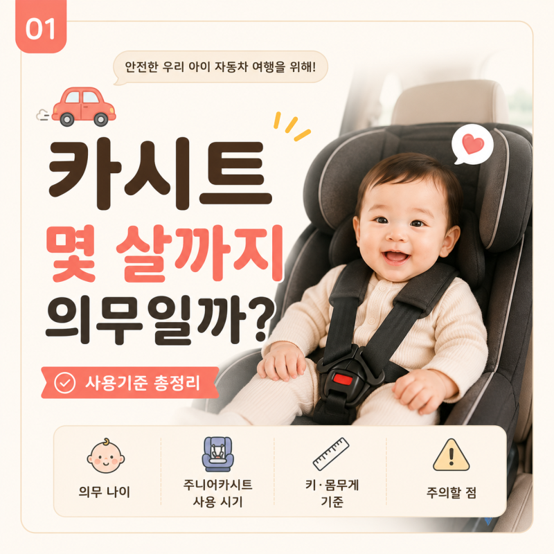 아기 카시트 몇살까지 의무일까? 주니어카시트 사용 시기 키 몸무게 기준 총정리