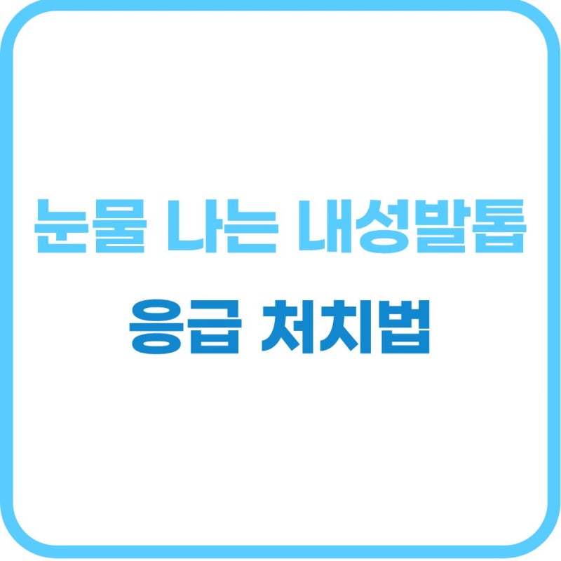 내향성 발톱 염증 고름 생겼을 때 올바른 대처법과 치료법 총정리