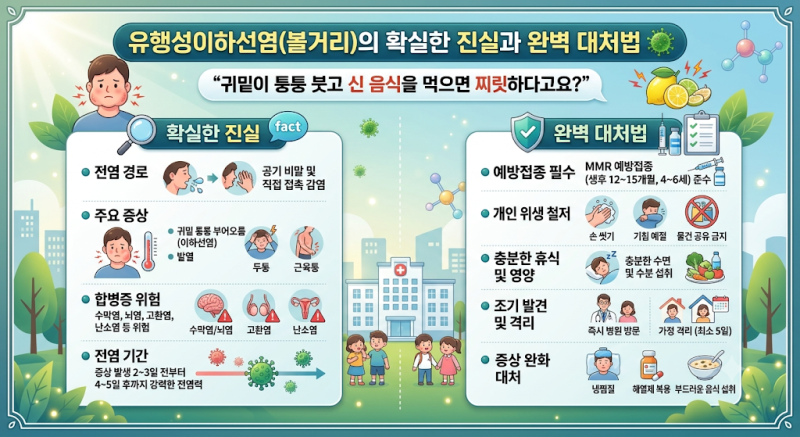 [유행성이하선염(볼거리)] "귀밑이 퉁퉁 붓고 신 음식을 먹으면 찌릿하다고요?" 유행성이하선....