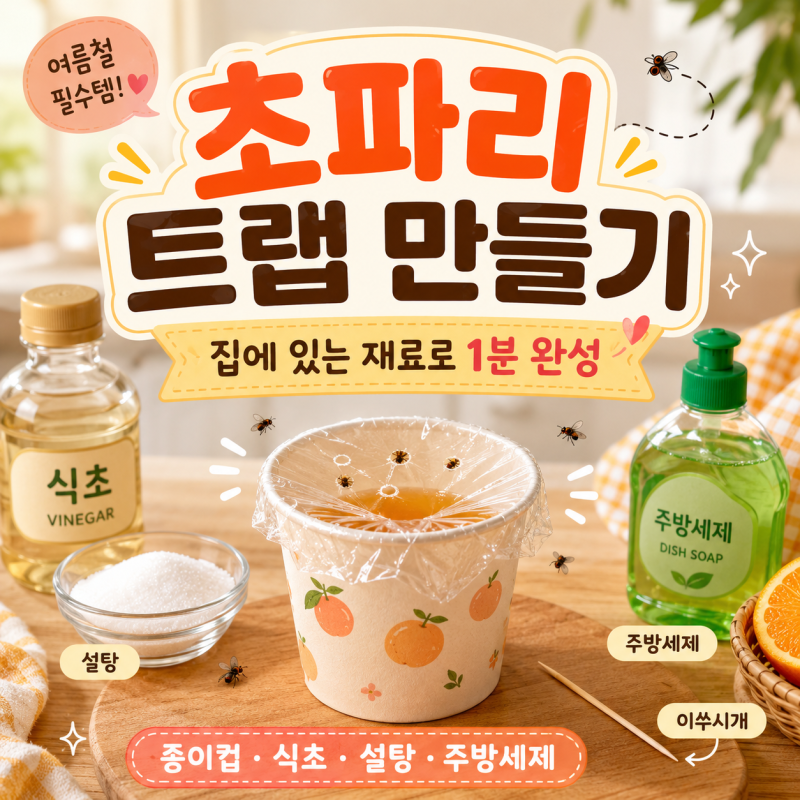 지긋지긋한 초파리 셀프 트랩 만들기 1분 뚝딱 이렇게 해보세요!