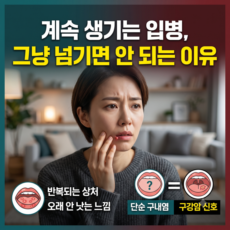 입병인 줄 알았는데, 구강암 초기증상일 수도 있습니다