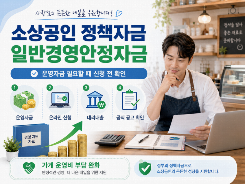 소상공인 정책자금 일반경영안정자금, 운영자금 필요할 때 신청방법 정리