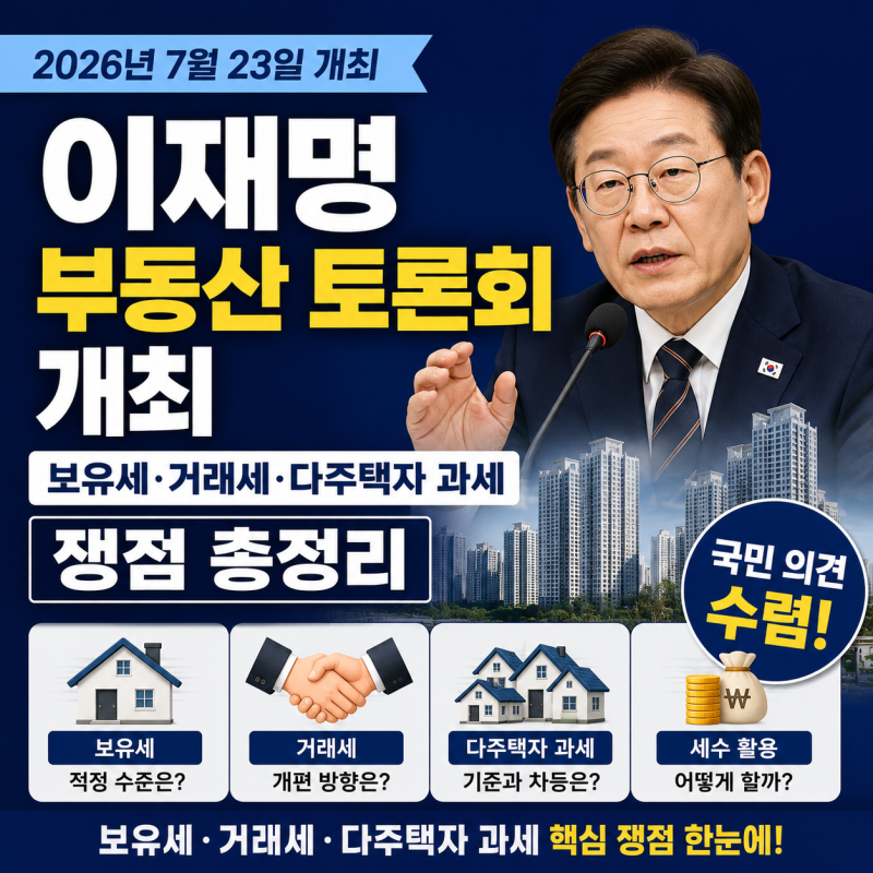 이재명 부동산 토론회 개최…보유세·거래세·다주택자 과세 쟁점 총정리